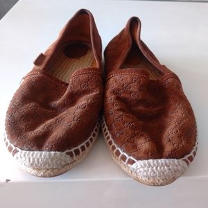 Gucci suede printed espadrilles/brown/size 37.5